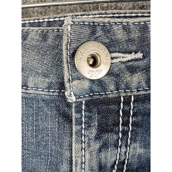 Guess Jeans Shorts Size 29 Flap Pockets Preppy Y2K Low Rise Zip Western Country - Picture 4 of 13